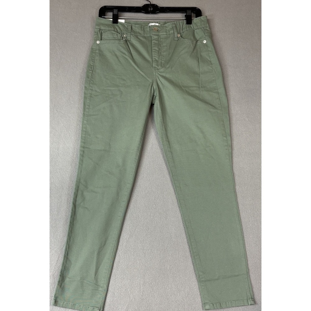 NWT Jessica Simpson Womens Skinny Pants Olive Green High Rise Comfort Stretch 6